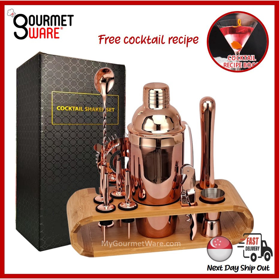 12pc Bartender Gift Box Set | Stainless Steel Cocktail Maker Shaker | Bartending Accessories