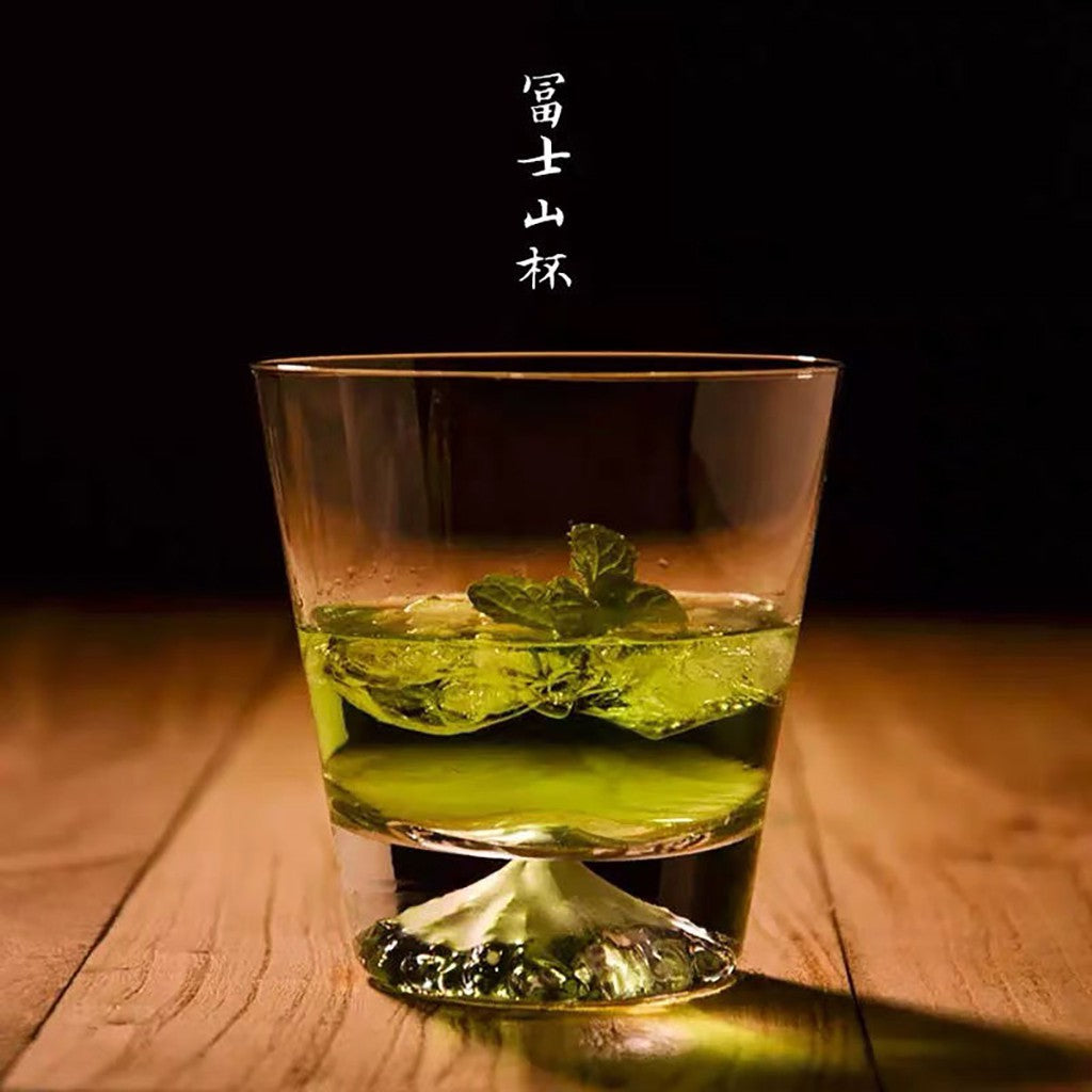 [SG Stock] Mt Fuji handcrafted Japanese Whisky Glass with Wooden Gift Box Set | Crystal Whiskey Glasses