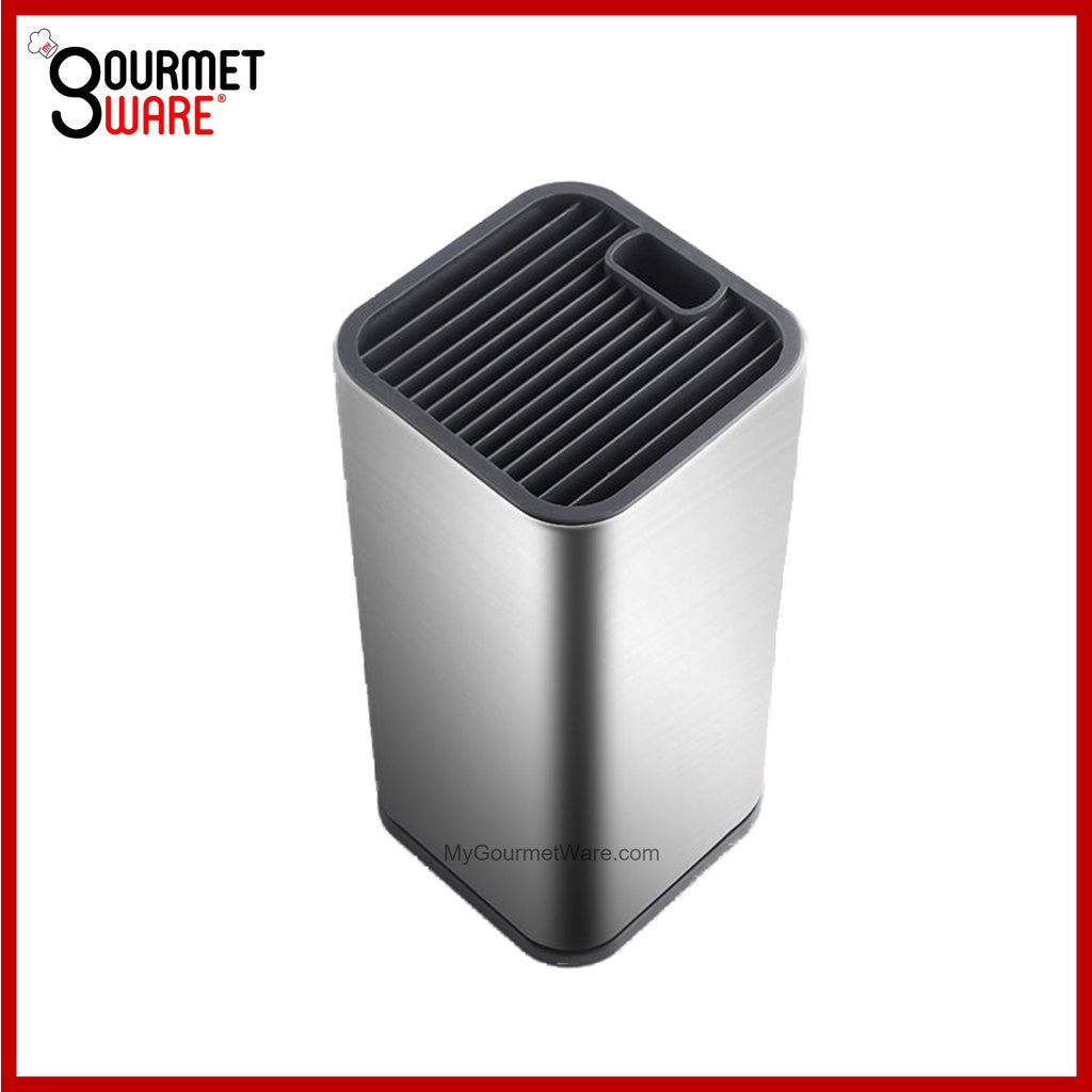 [SG Stock] Stainless Steel Kitchen Knife Block | Knife Rack l Universal Slot Space Saving Knife Holder | Knives Storage
