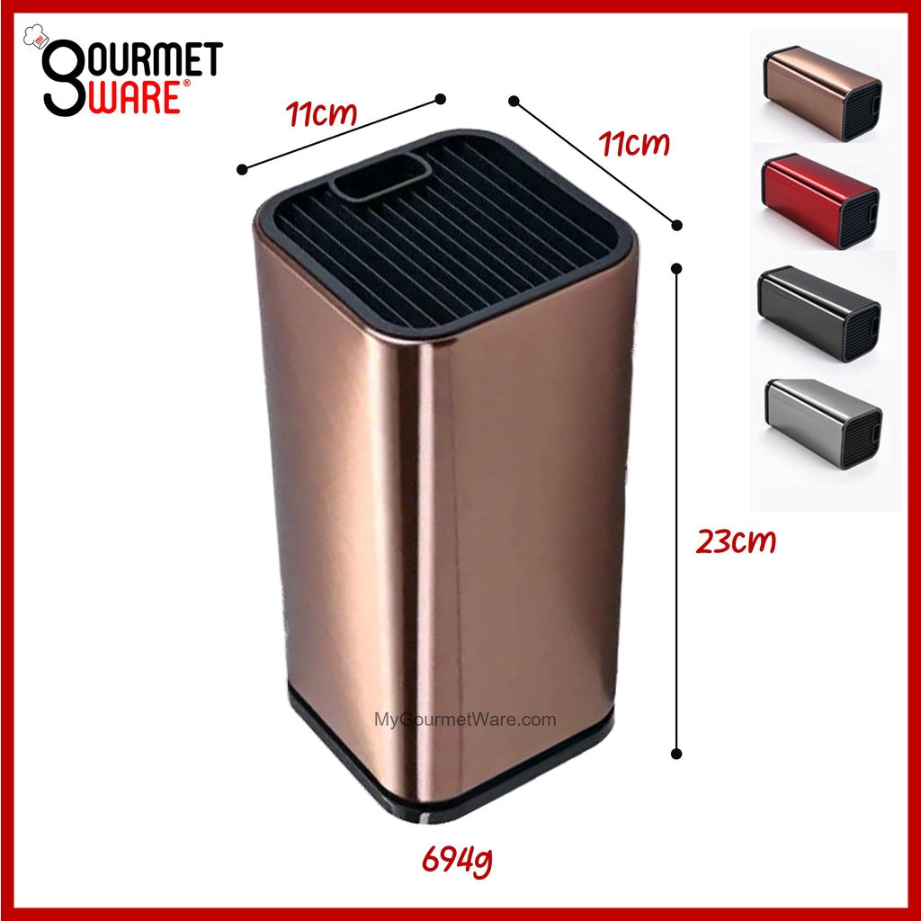[SG Stock] Stainless Steel Kitchen Knife Block | Knife Rack l Universal Slot Space Saving Knife Holder | Knives Storage
