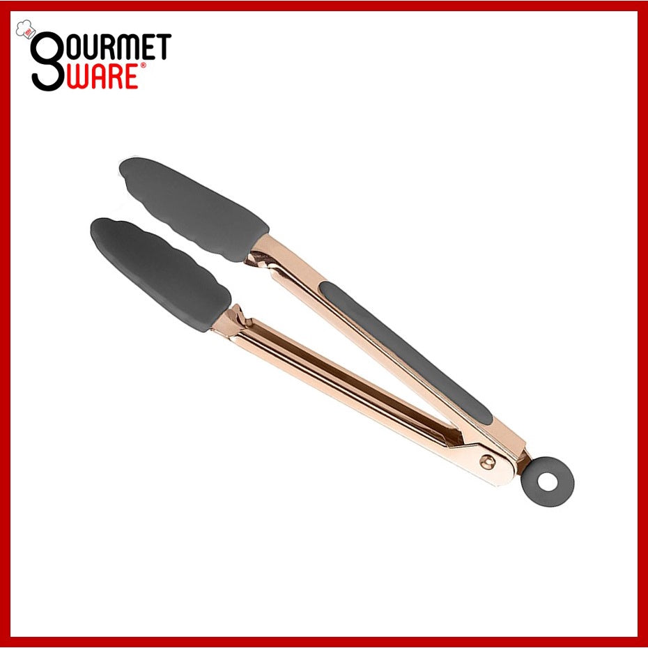 [SG Stock] Premium Rose Gold Kitchen Tongs | BPA Free Non-Stick Silicone Food Tong | Stainless Steel Rust Proof Cooking
