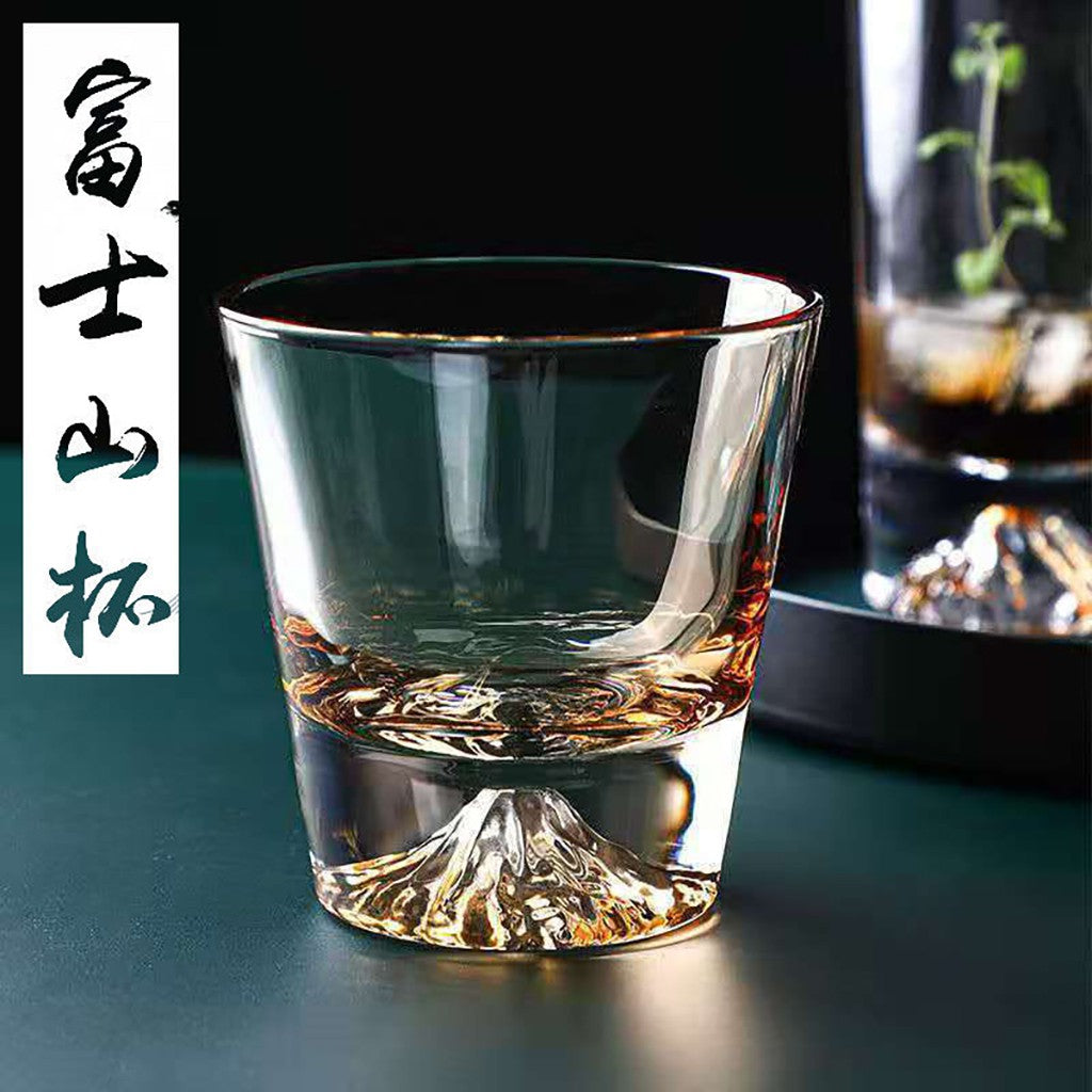[SG Stock] Mt Fuji handcrafted Japanese Whisky Glass with Wooden Gift Box Set | Crystal Whiskey Glasses