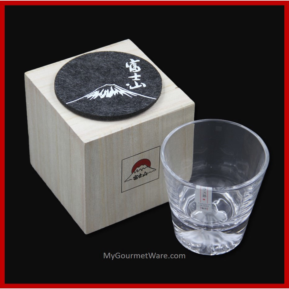 [SG Stock] Mt Fuji handcrafted Japanese Whisky Glass with Wooden Gift Box Set | Crystal Whiskey Glasses