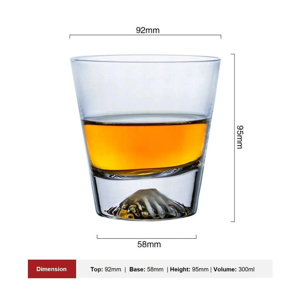 [SG Stock] Mt Fuji handcrafted Japanese Whisky Glass with Wooden Gift Box Set | Crystal Whiskey Glasses