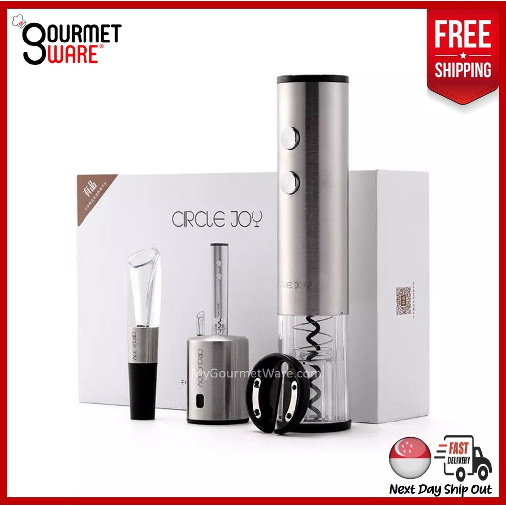 [SG Stock] 4in1 Xiaomi Circle Joy Deluxe Wine Opener Gift Set | Electric Wine Opener with Foil Cutter Aerator