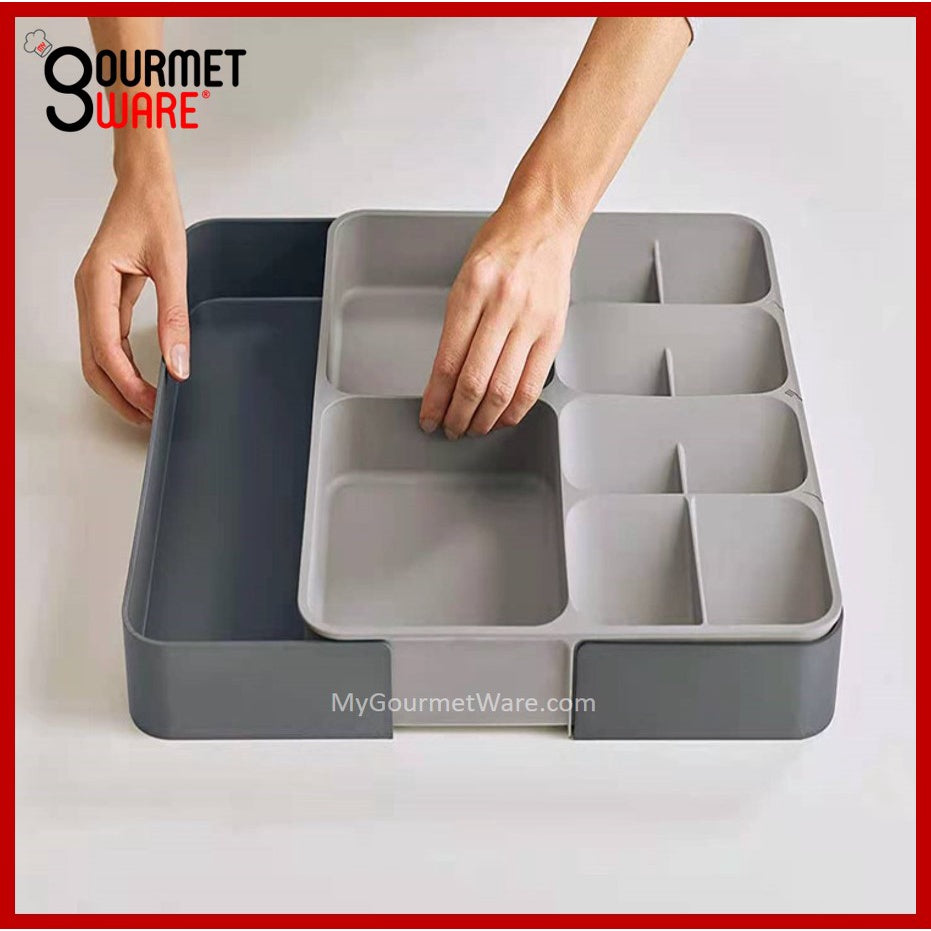 [SG Stock] Expandable Kitchen Drawer Organiser Tray | Cutlery Holder Utensils Organizer | Fork Spoon Knives Storage