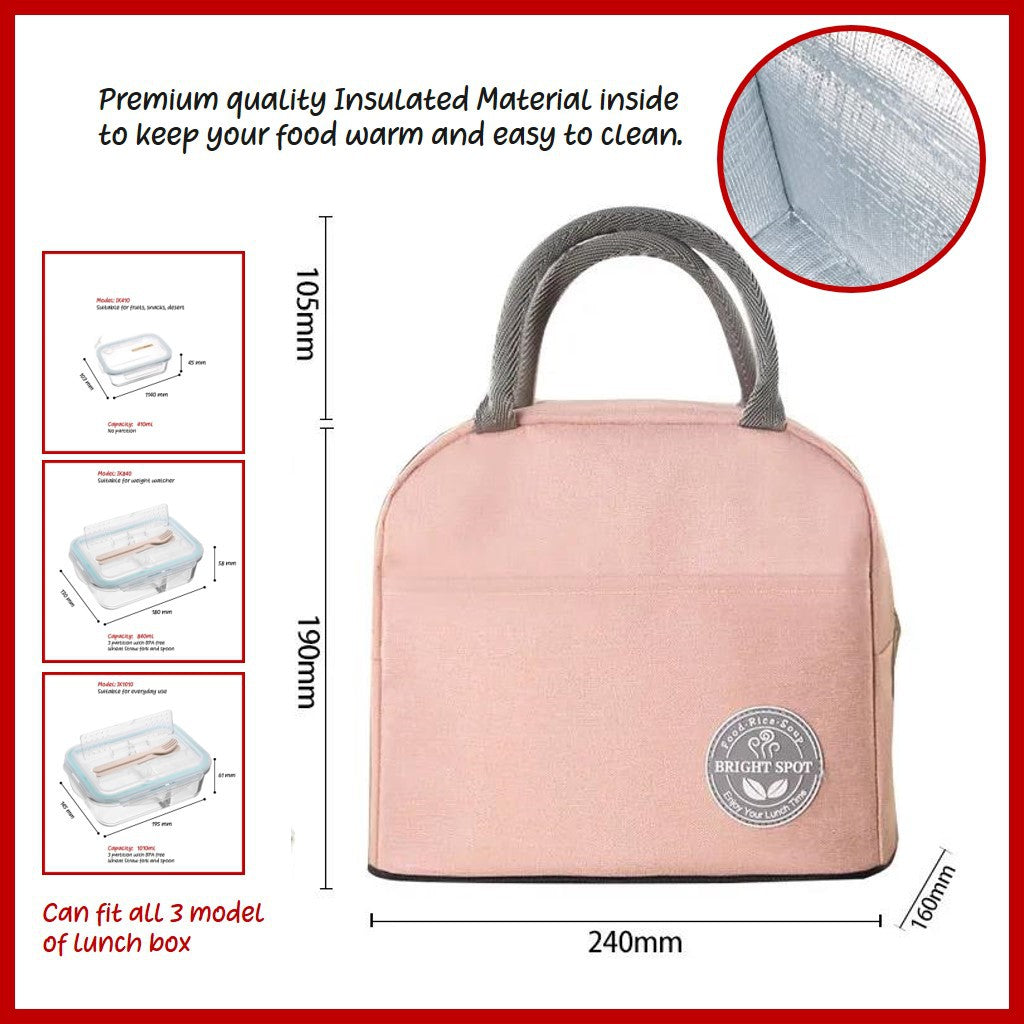 [SG Stock] Glass Lunch Box with Cutlery Storage | BPA Free and Leak Proof | Meal Prep Bento Box | Microwave Safe