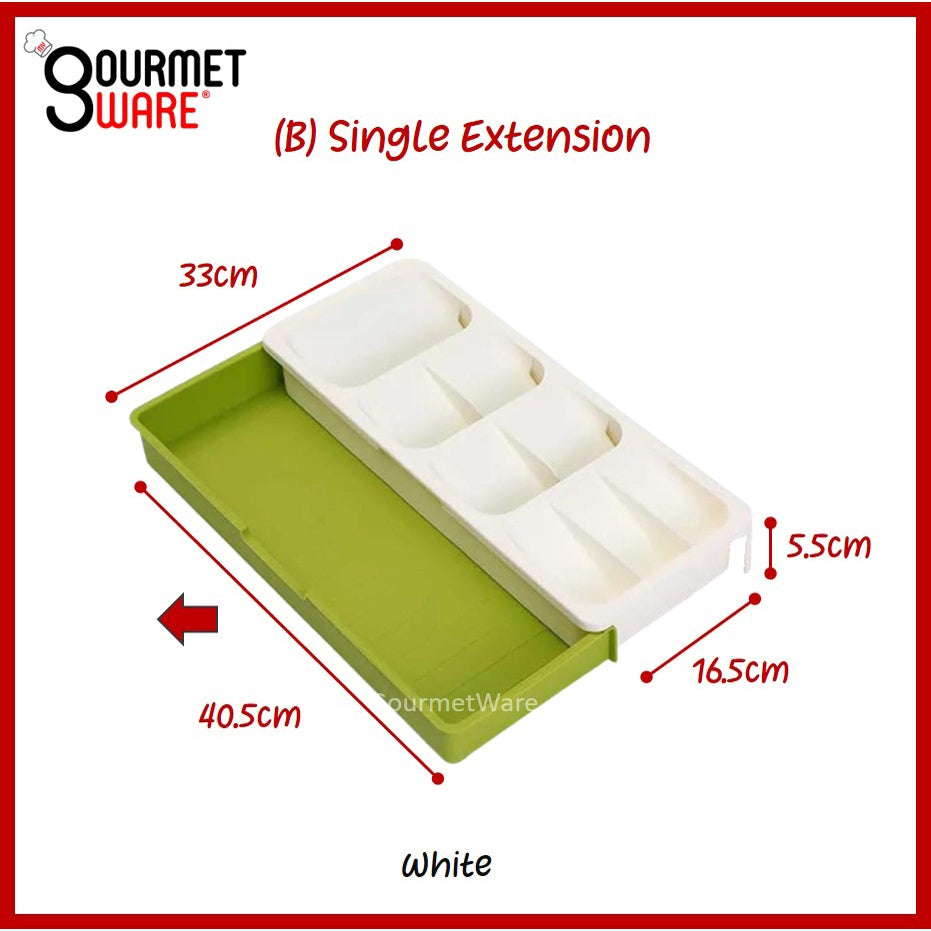 [SG Stock] Expandable Kitchen Drawer Organiser Tray | Cutlery Holder Utensils Organizer | Fork Spoon Knives Storage