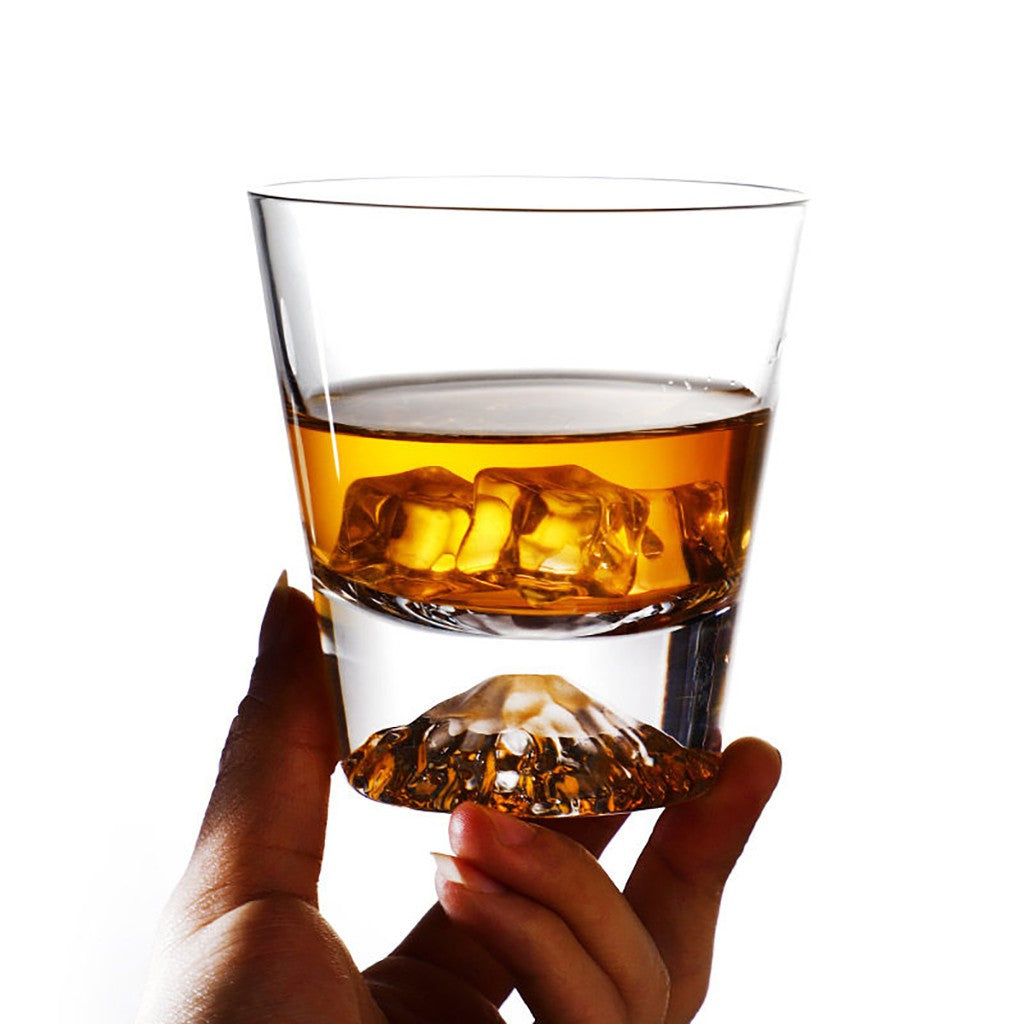 [SG Stock] Mt Fuji handcrafted Japanese Whisky Glass with Wooden Gift Box Set | Crystal Whiskey Glasses