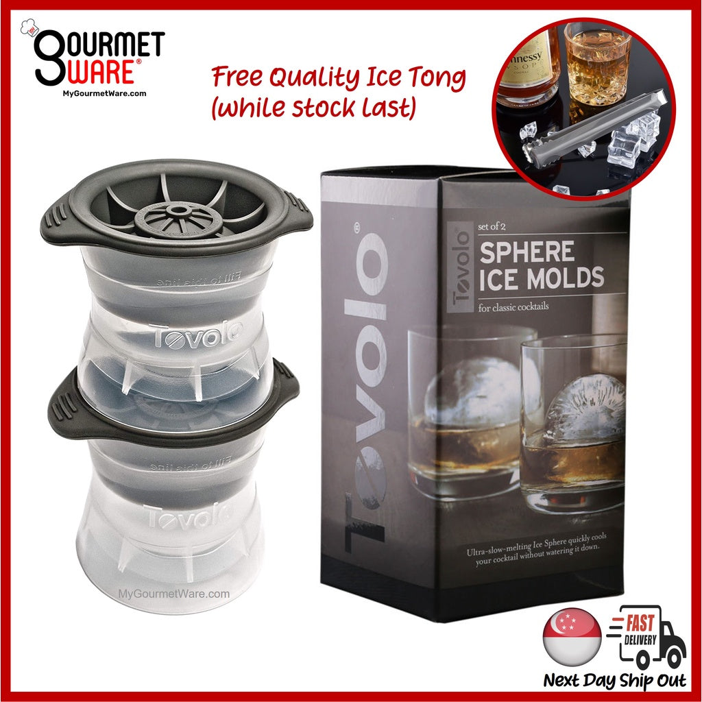 [SG Stock] Whisky Slow Melt Ice Ball Mold - Set of 2 | Ice balls maker | whiskey ball | Tovolo Ice sphere