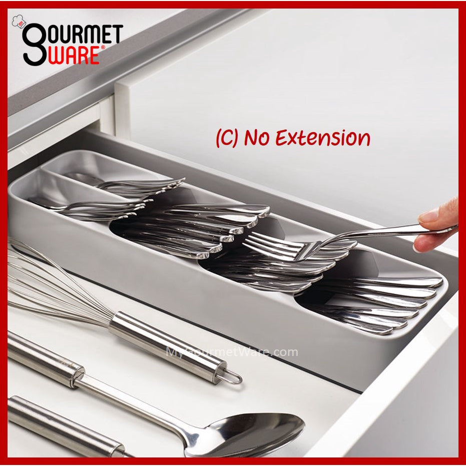 [SG Stock] Expandable Kitchen Drawer Organiser Tray | Cutlery Holder Utensils Organizer | Fork Spoon Knives Storage