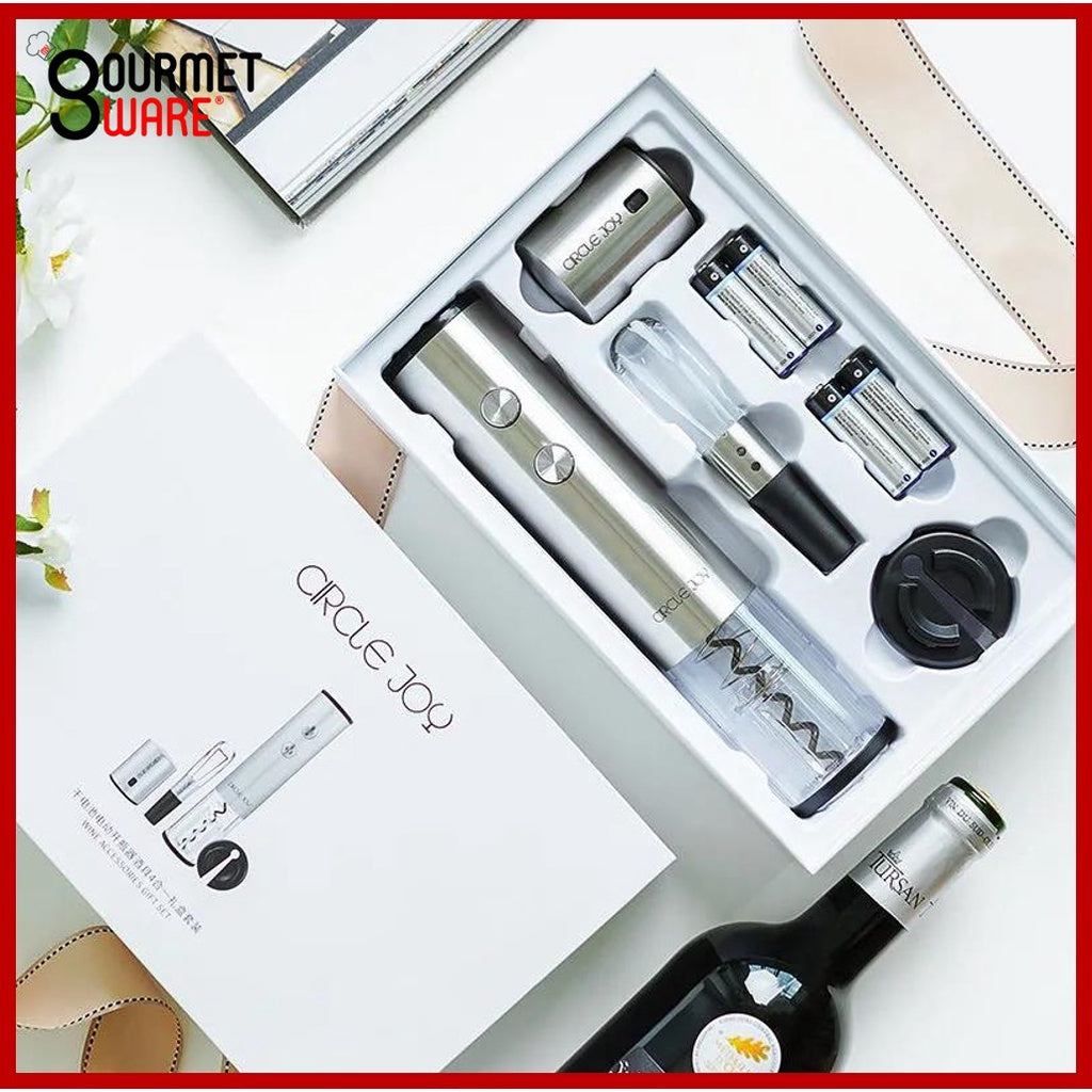 [SG Stock] 4in1 Xiaomi Circle Joy Deluxe Wine Opener Gift Set | Electric Wine Opener with Foil Cutter Aerator