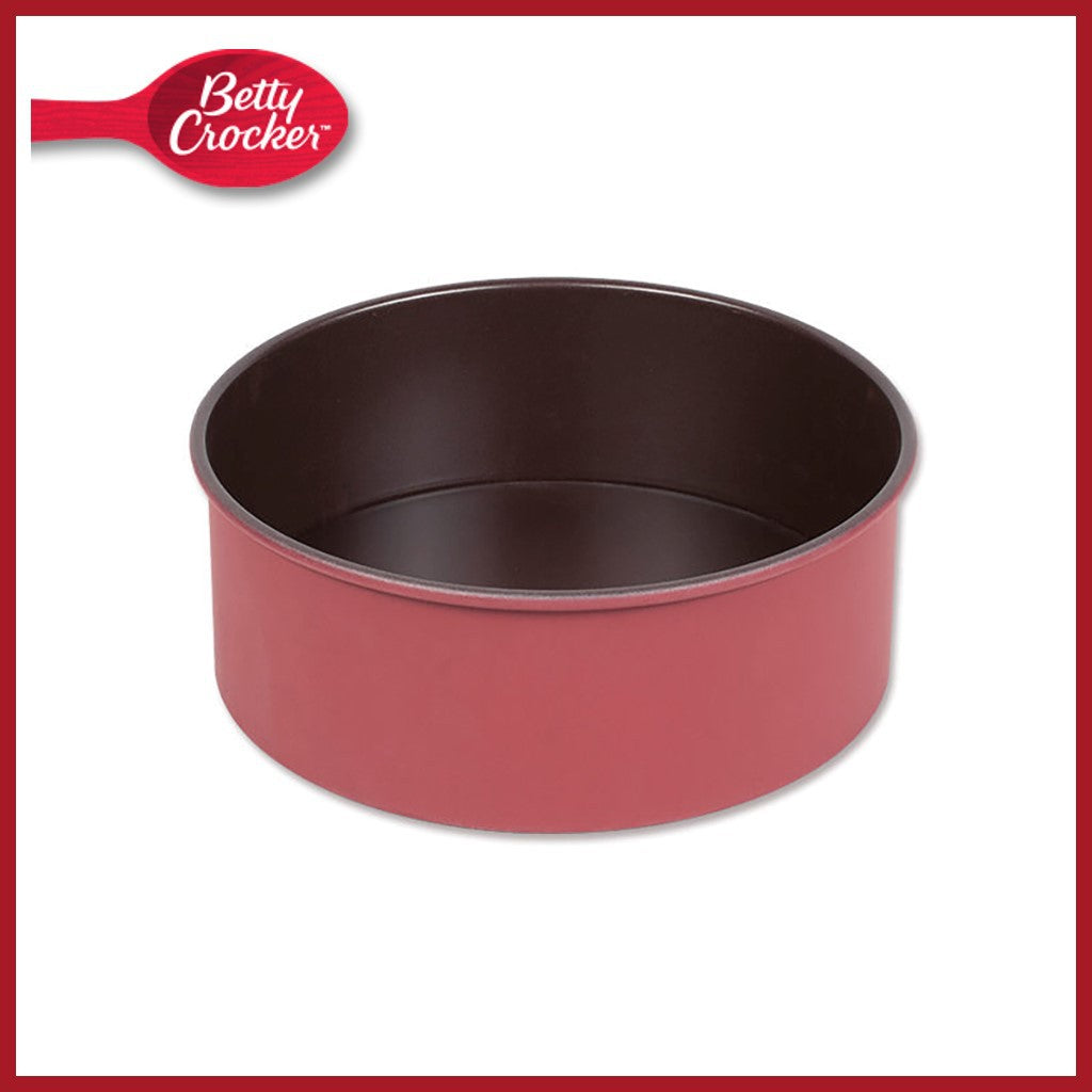 [SG Stock] Betty Crocker Maple Red Non-Stick Extra Deep 8 inch Round Baking Pan with Removable Bottom | Carbon Steel