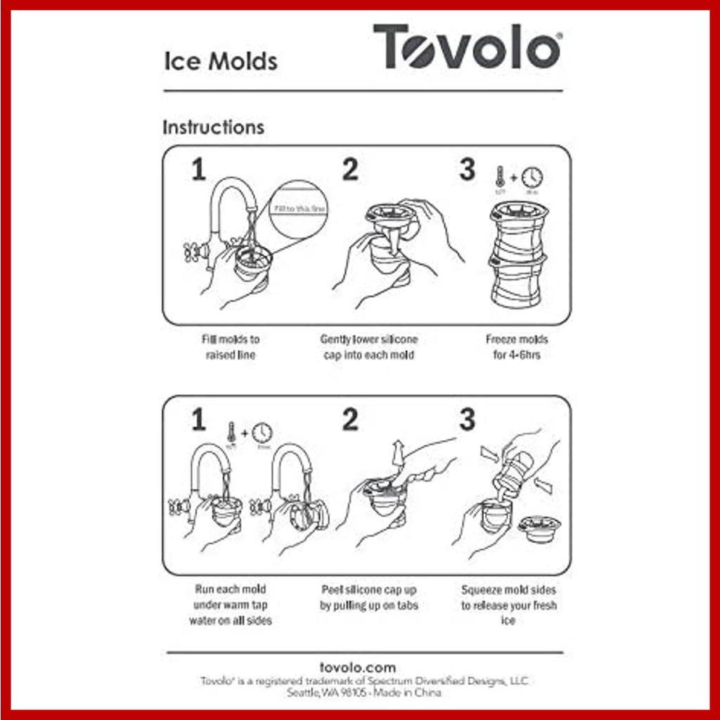 [SG Stock] Whisky Slow Melt Ice Ball Mold - Set of 2 | Ice balls maker | whiskey ball | Tovolo Ice sphere