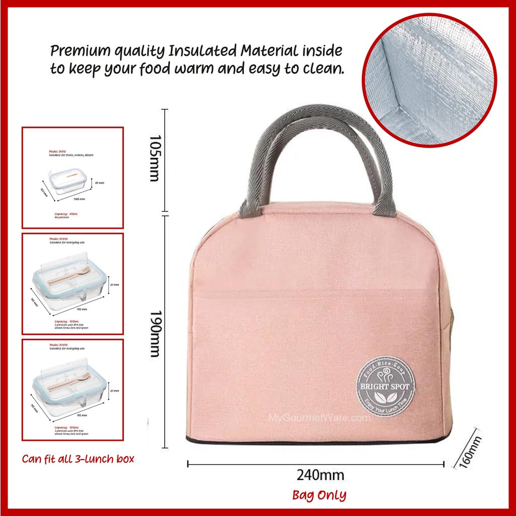 [SG Stock] Glass Lunch Box with Cutlery Storage | BPA Free and Leak Proof | Meal Prep Bento Box | Microwave Safe