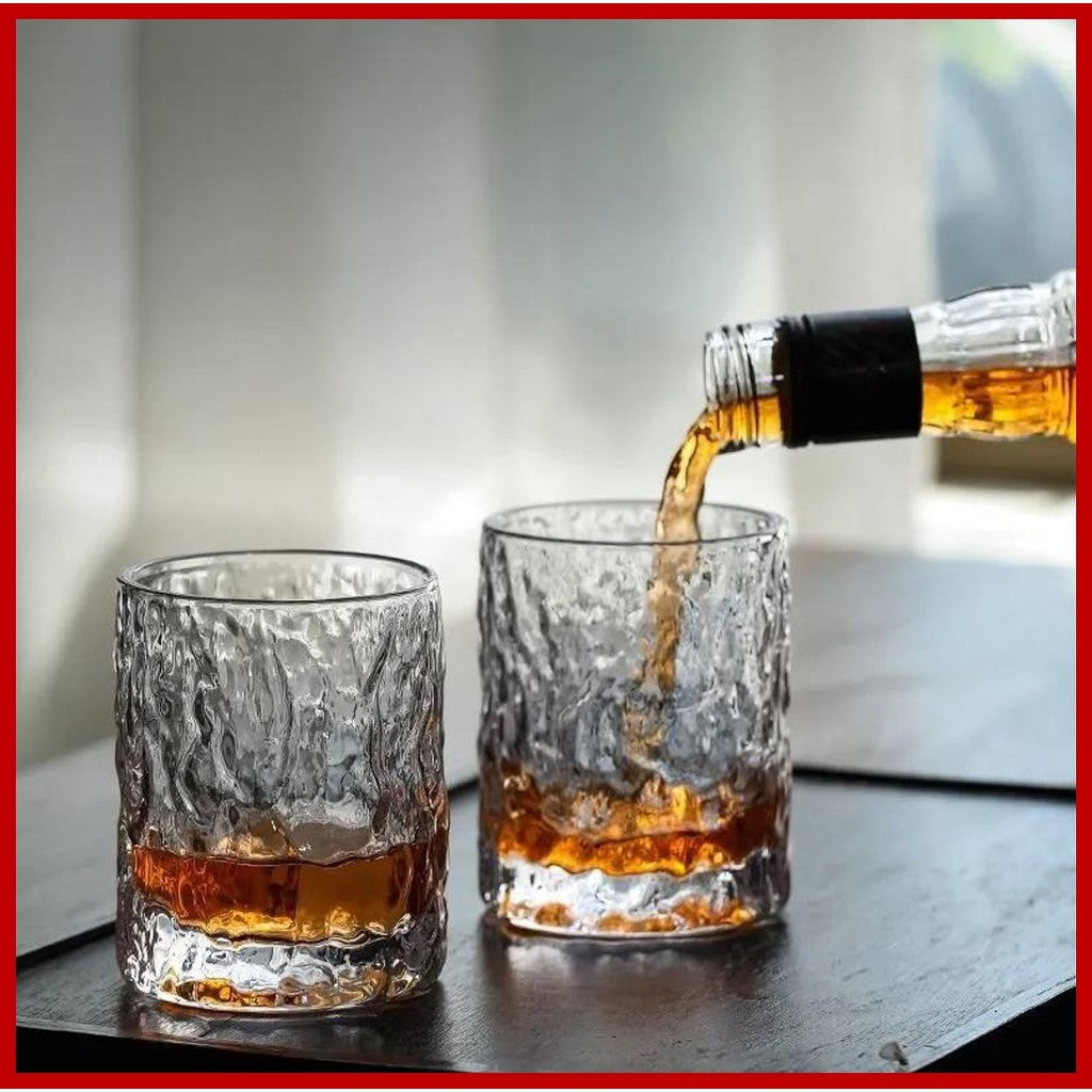 [SG Stock] Handcrafted Japanese Hatsu Kumo Whisky Glass Set with Wooden Gift Box | Crystal Whiskey Glasses