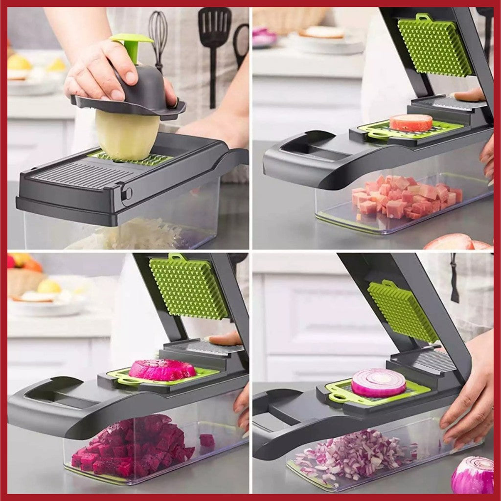 [SG Stock] 13 in 1 Multi-Functional Food Chopper Vegetable Cutter Garlic Chopper Dicer Grater Mandoline Slicer