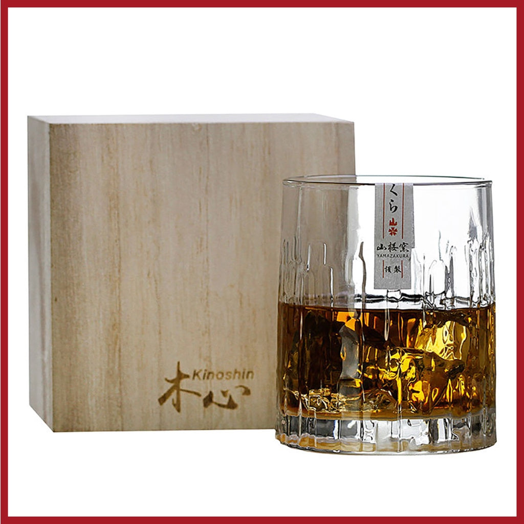 [SG Stock] Handcrafted Japanese Kinoshin Whisky Glass Set with Wooden Gift Box | Crystal Whiskey Glasses