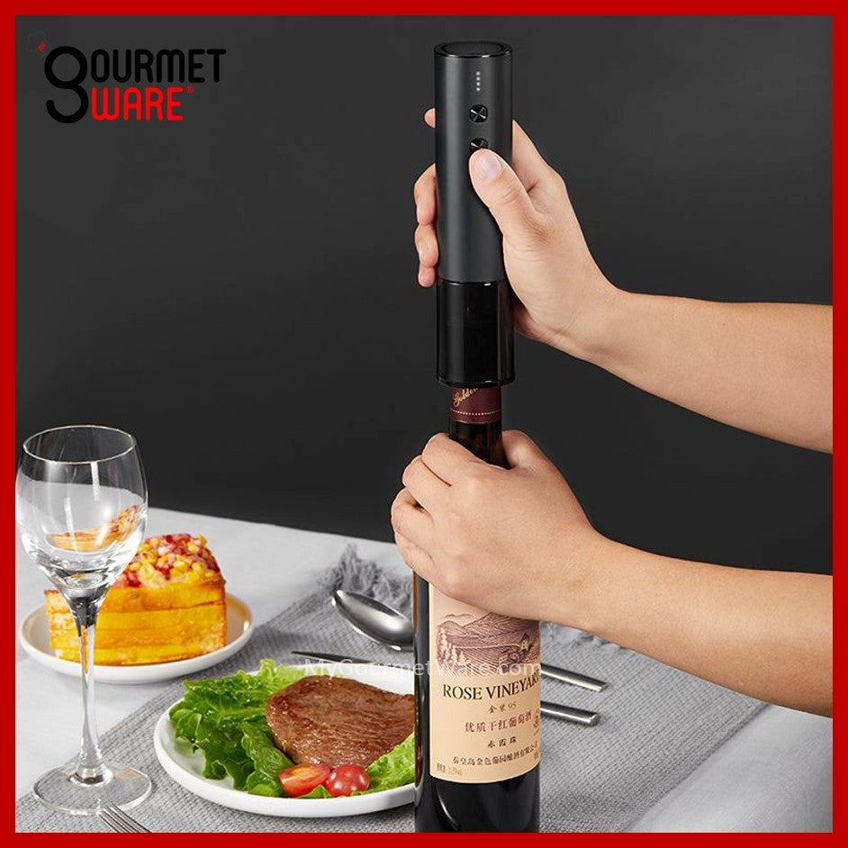 [SG Stock] Latest Compact Electric Wine Opener with Foil Cutter | USB Rechargeable