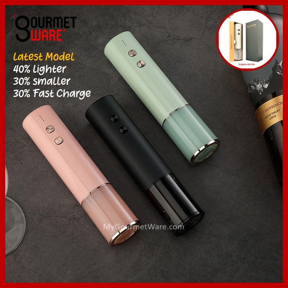 [SG Stock] Latest Compact Electric Wine Opener with Foil Cutter | USB Rechargeable
