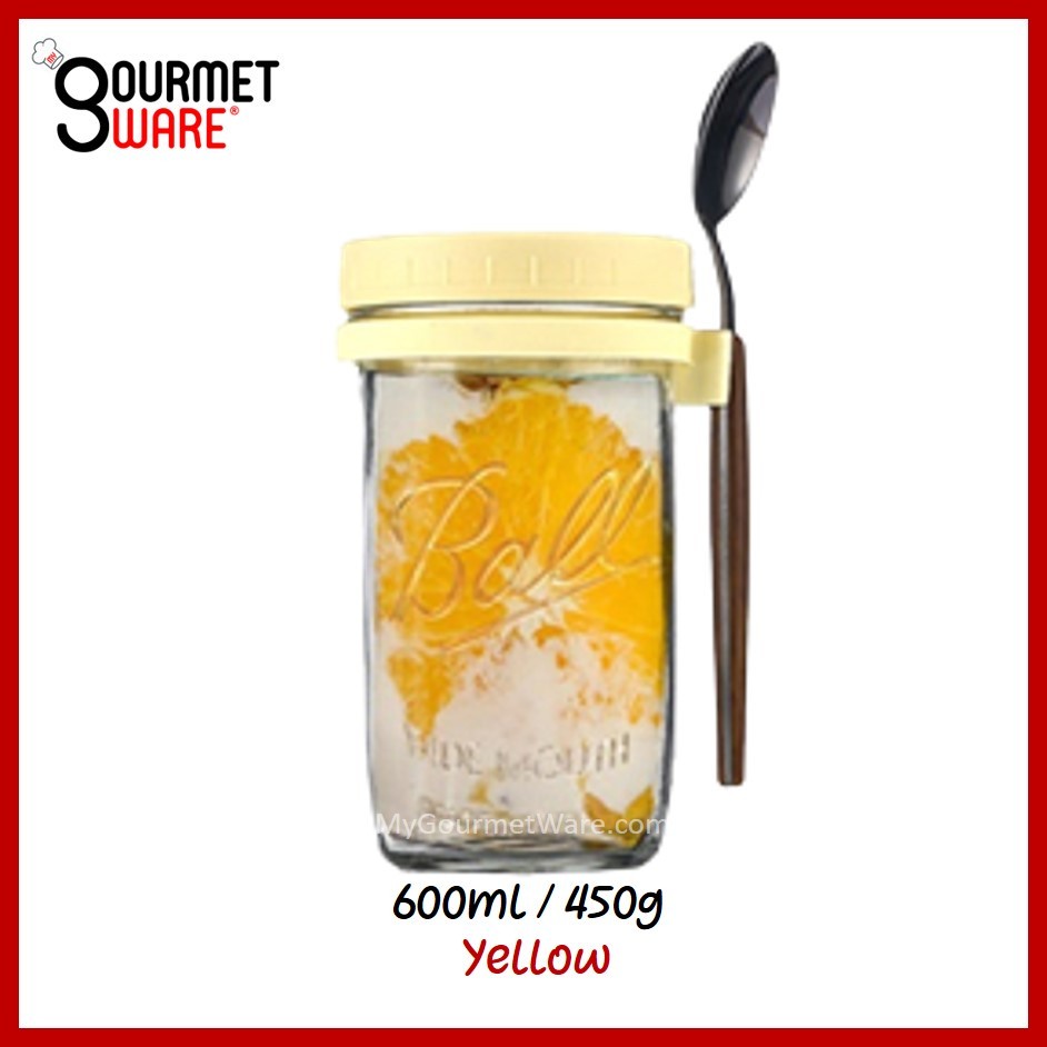 [SG Stock] Oatmeal Cup | Breakfast Cereal Oats Cup | Mason Glass Jar with Spoon | Leak Proof Parfait Container Mug 燕麦杯