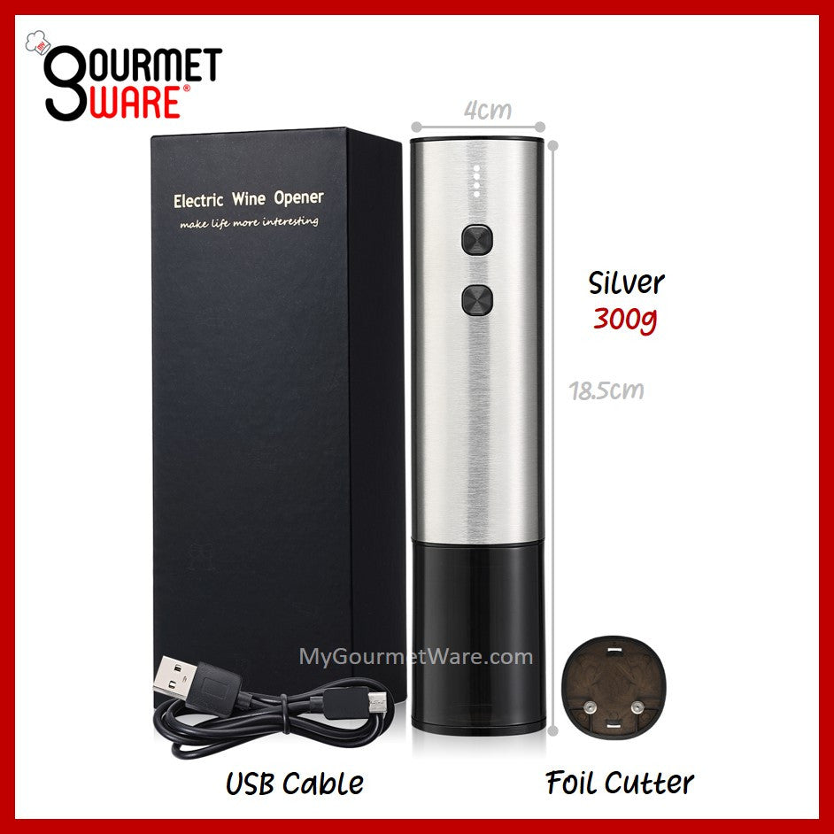 [SG Stock] Latest Compact Electric Wine Opener with Foil Cutter | USB Rechargeable