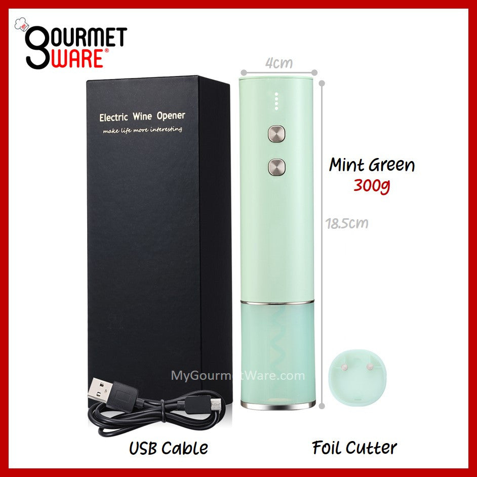 [SG Stock] Latest Compact Electric Wine Opener with Foil Cutter | USB Rechargeable