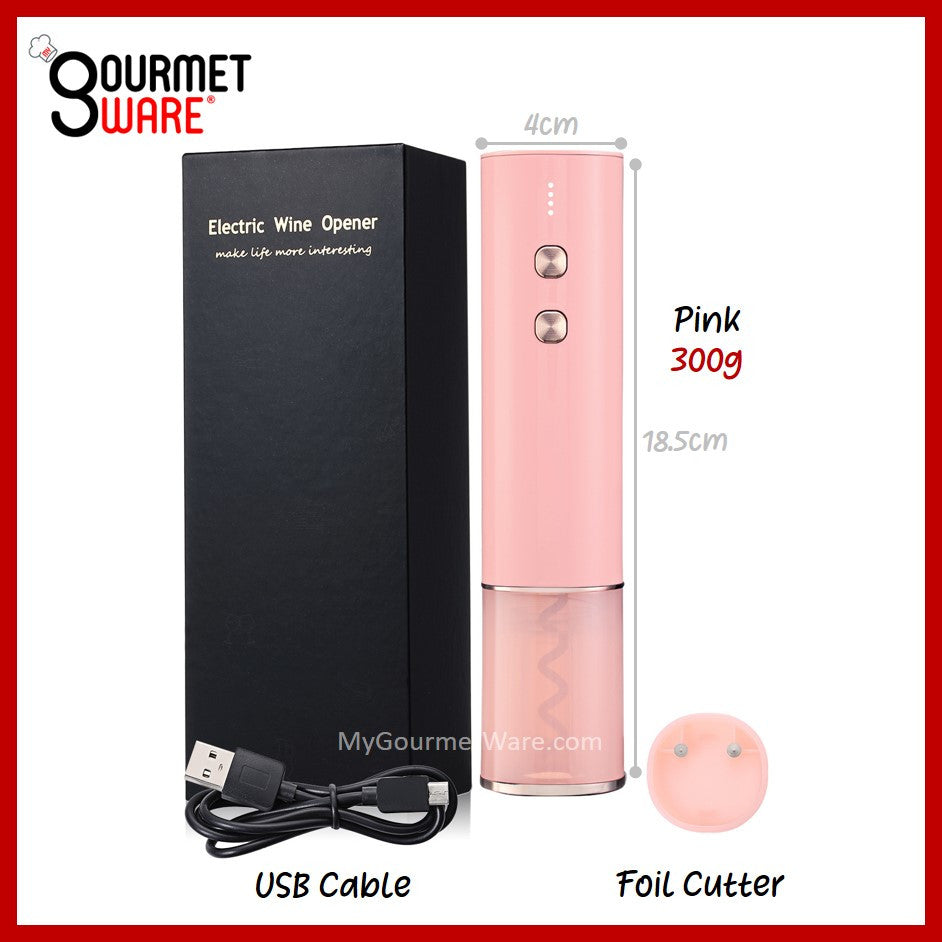 [SG Stock] Latest Compact Electric Wine Opener with Foil Cutter | USB Rechargeable