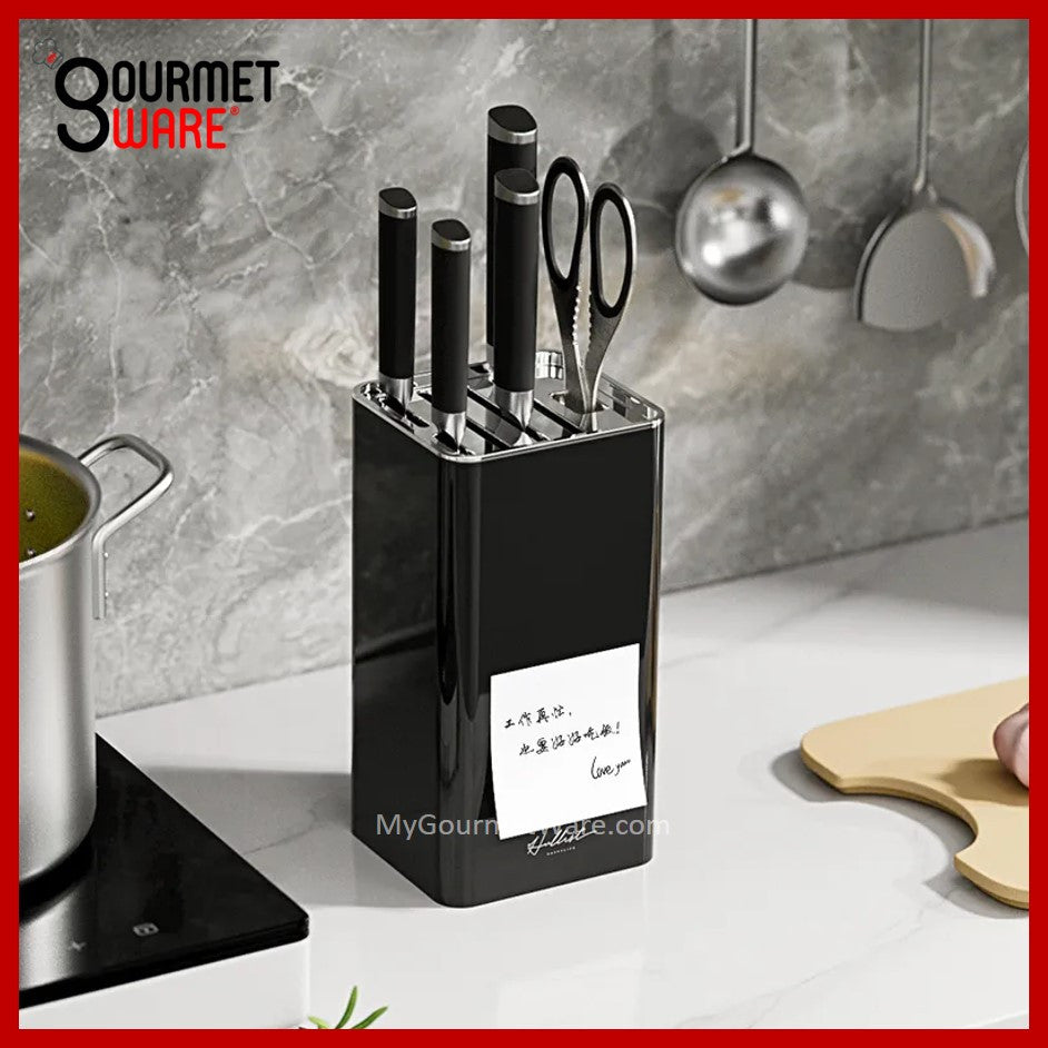[SG Stock] Kitchen Knife Block | Knife Rack l Space Saving Knife Holder | Knives Storage| Black White Knife Rest