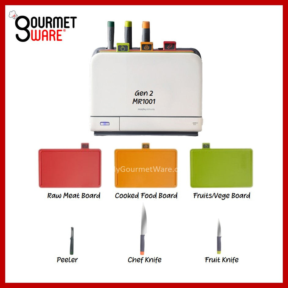 [SG Stock] 6 in 1 UV+HEAT Dry Disinfecting Steriliser Cutting Board and Knife Rack Set by Morphy Richards (New Model)