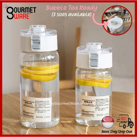 [SG Stock] BPA Free & Leakproof Water Bottle with strainer Bubble Tea Ready wide straw mouth