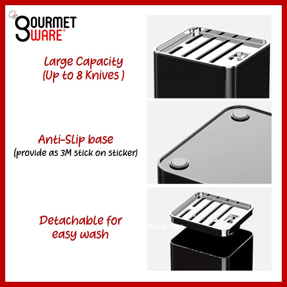 [SG Stock] Kitchen Knife Block | Knife Rack l Space Saving Knife Holder | Knives Storage| Black White Knife Rest