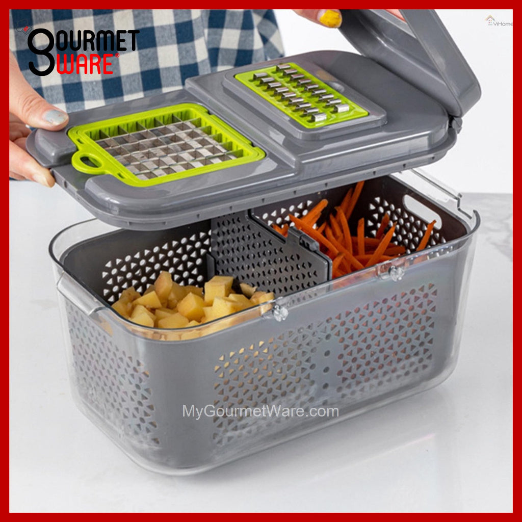 [SG Stock] 22 in 1 Multi-Functional Food Chopper Vegetable Cutter Garlic Chopper Dicer Grater Mandoline Slicer