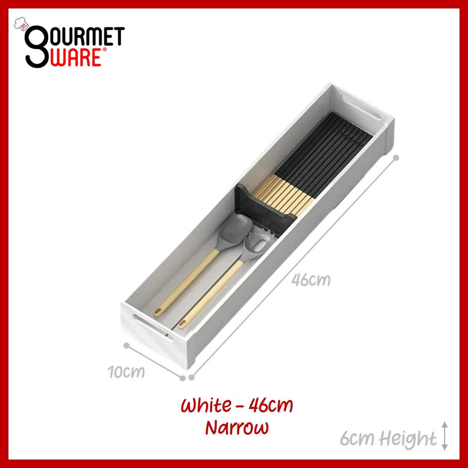[SG Stock] Aluminium Adjustable Cutlery Drawer Organizer Flatware Tray for Silverware Cutlery