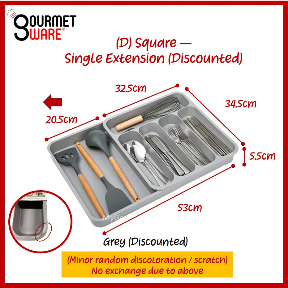 [SG Stock] Expandable Kitchen Drawer Organiser Tray | Cutlery Holder Utensils Organizer | Fork Spoon Knives Storage