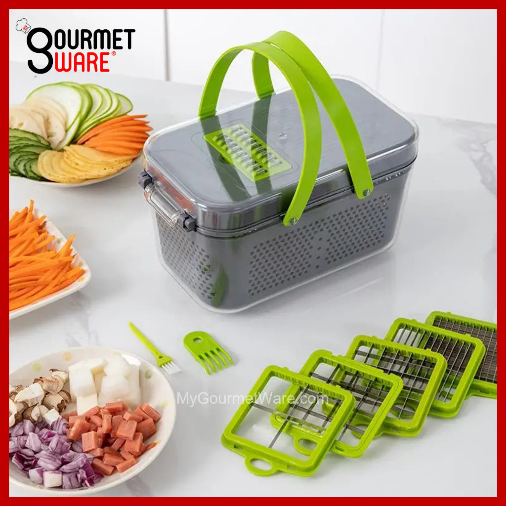 [SG Stock] 22 in 1 Multi-Functional Food Chopper Vegetable Cutter Garlic Chopper Dicer Grater Mandoline Slicer