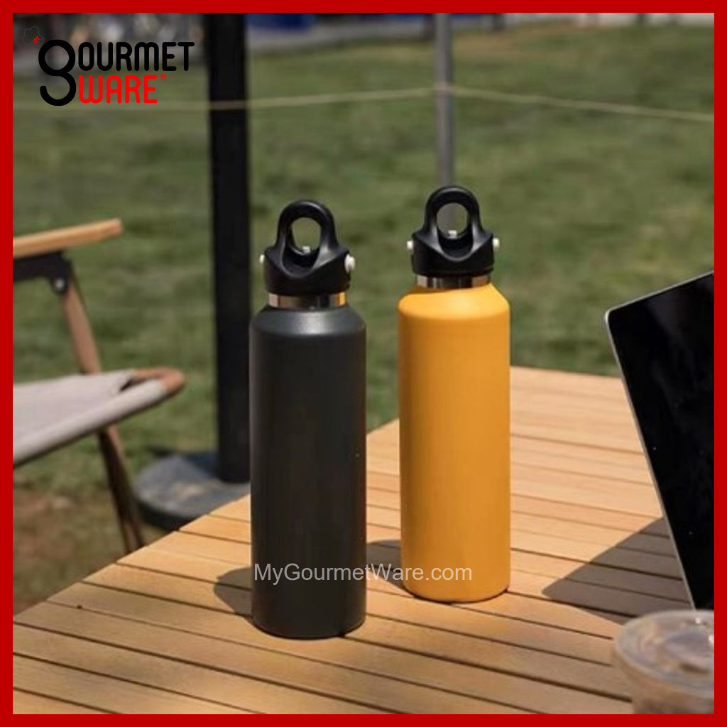 [SG Stock] Stainless Steel Sports Water Bottle Thermal Vacuum Flask Insulated Bottle One hand operation no screw