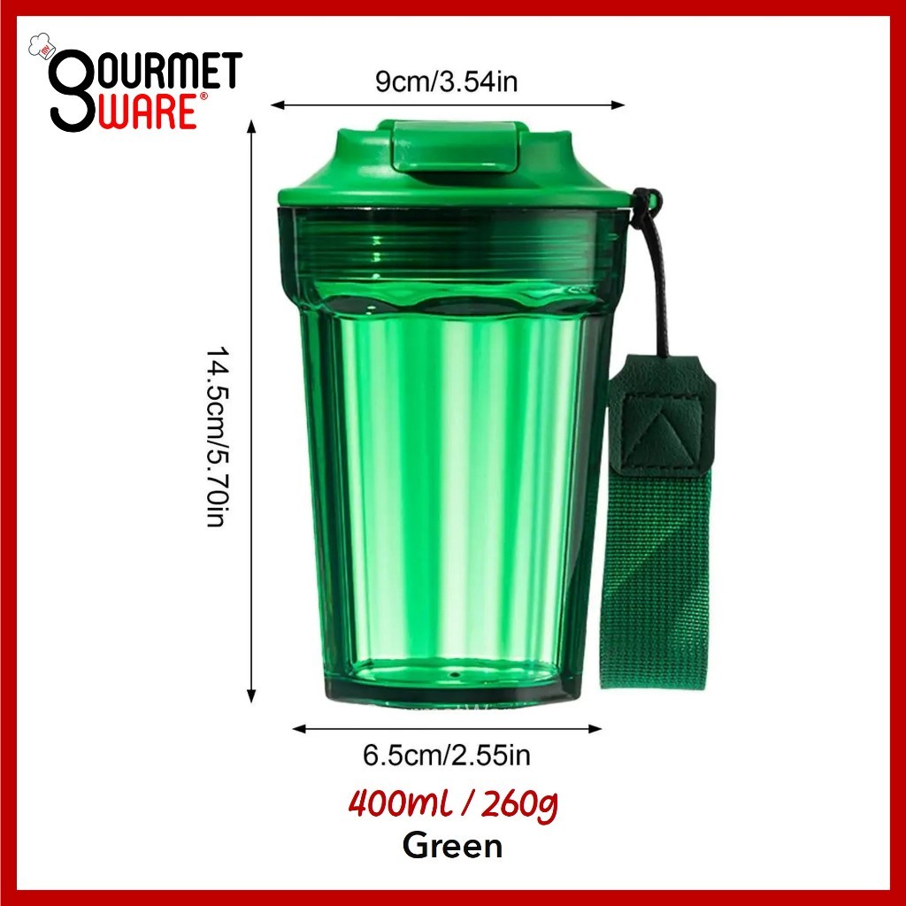 [SG Stock] 400ml 2 way Drinking Cup | Leak Proof Mug | Tritan Water Bottle Tumbler with sipping straw