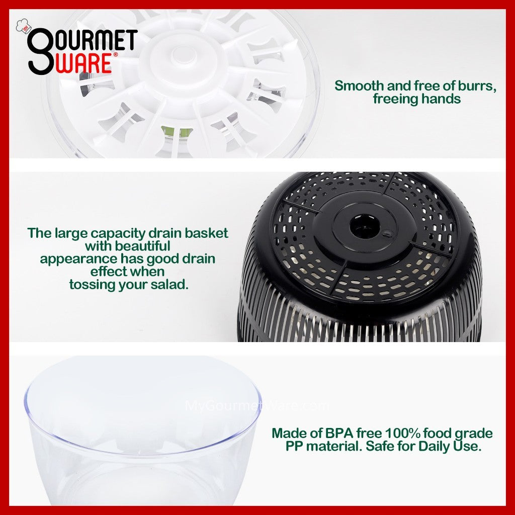 [SG Stock] 5L New Improved and with Thicker Walls | 4-in-1 Salad Spinner Bowl | Vegetable Dehydrator | Colander Strainer