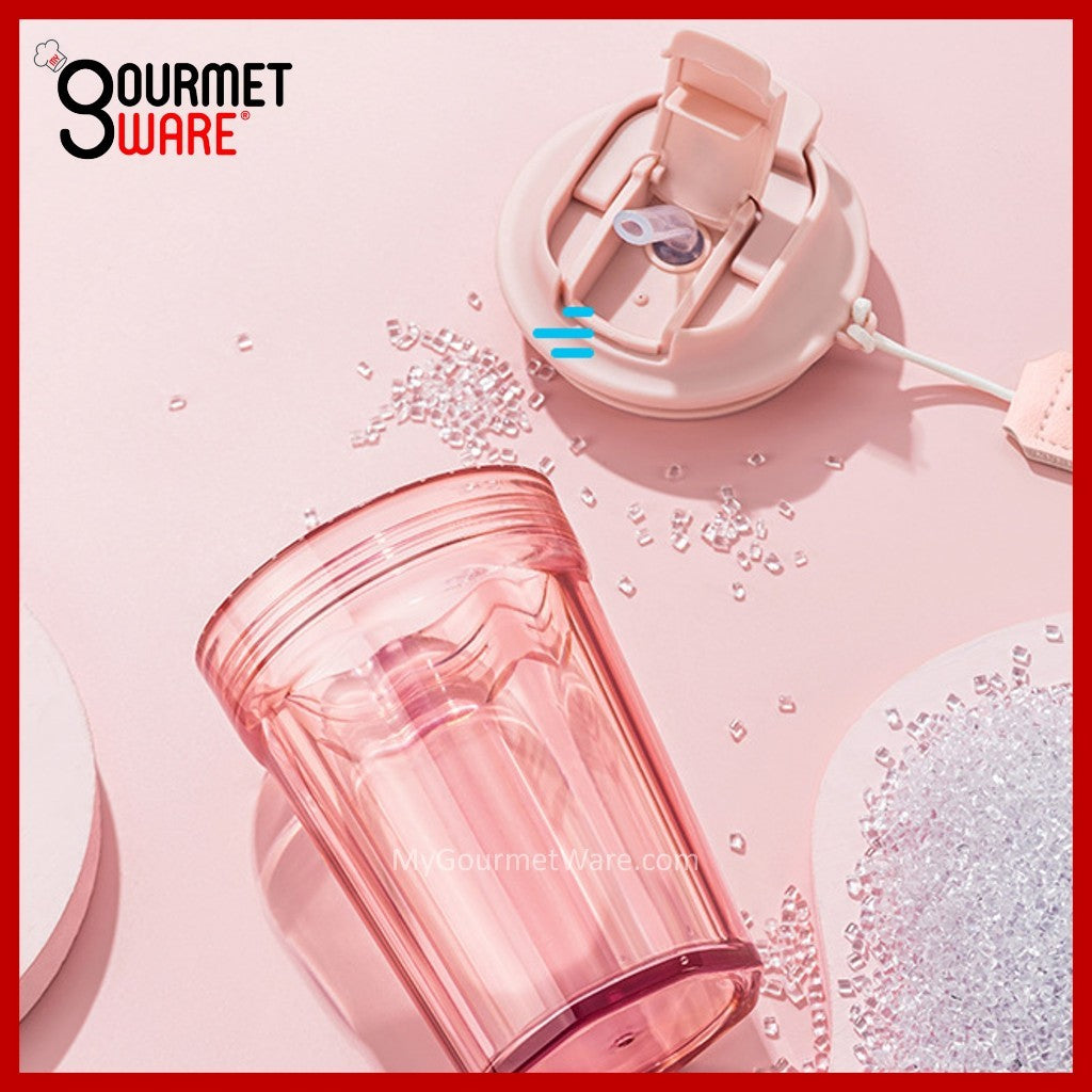 [SG Stock] 400ml 2 way Drinking Cup | Leak Proof Mug | Tritan Water Bottle Tumbler with sipping straw