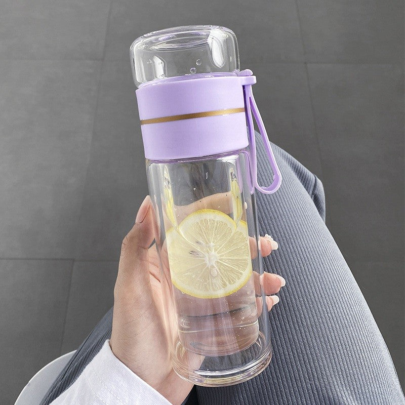 [SG STOCK] Double Glass Wall Tea Infuser Cold Brew Coffee Strainer Fruit Tea Glass Bottle | XL 800ml 泡茶瓶