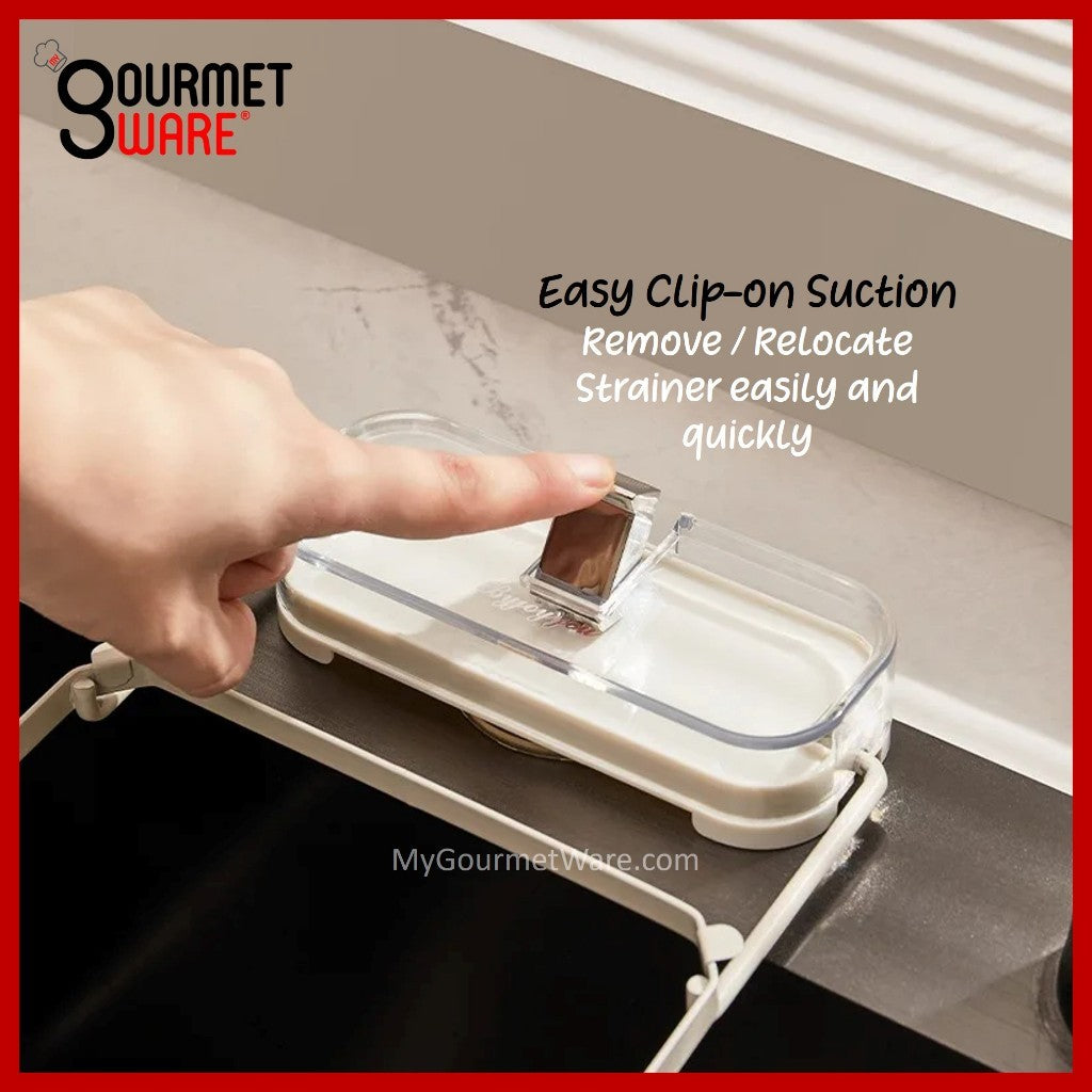 [SG Stock] Kitchen Sink Filter Drainage Rack with Disposable Filter Net Basket. Suction Type Anti Clog Sink Strainer