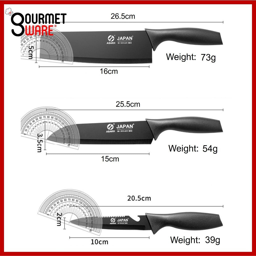 [SG Stock] ASAKH Japan Stainless Steel Kitchen Knife Set