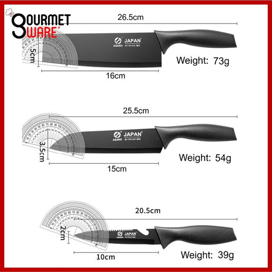 [SG Stock] ASAKH Japan Stainless Steel Kitchen Knife Set