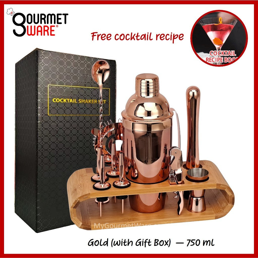 12pc Bartender Gift Box Set | Stainless Steel Cocktail Maker Shaker | Bartending Accessories
