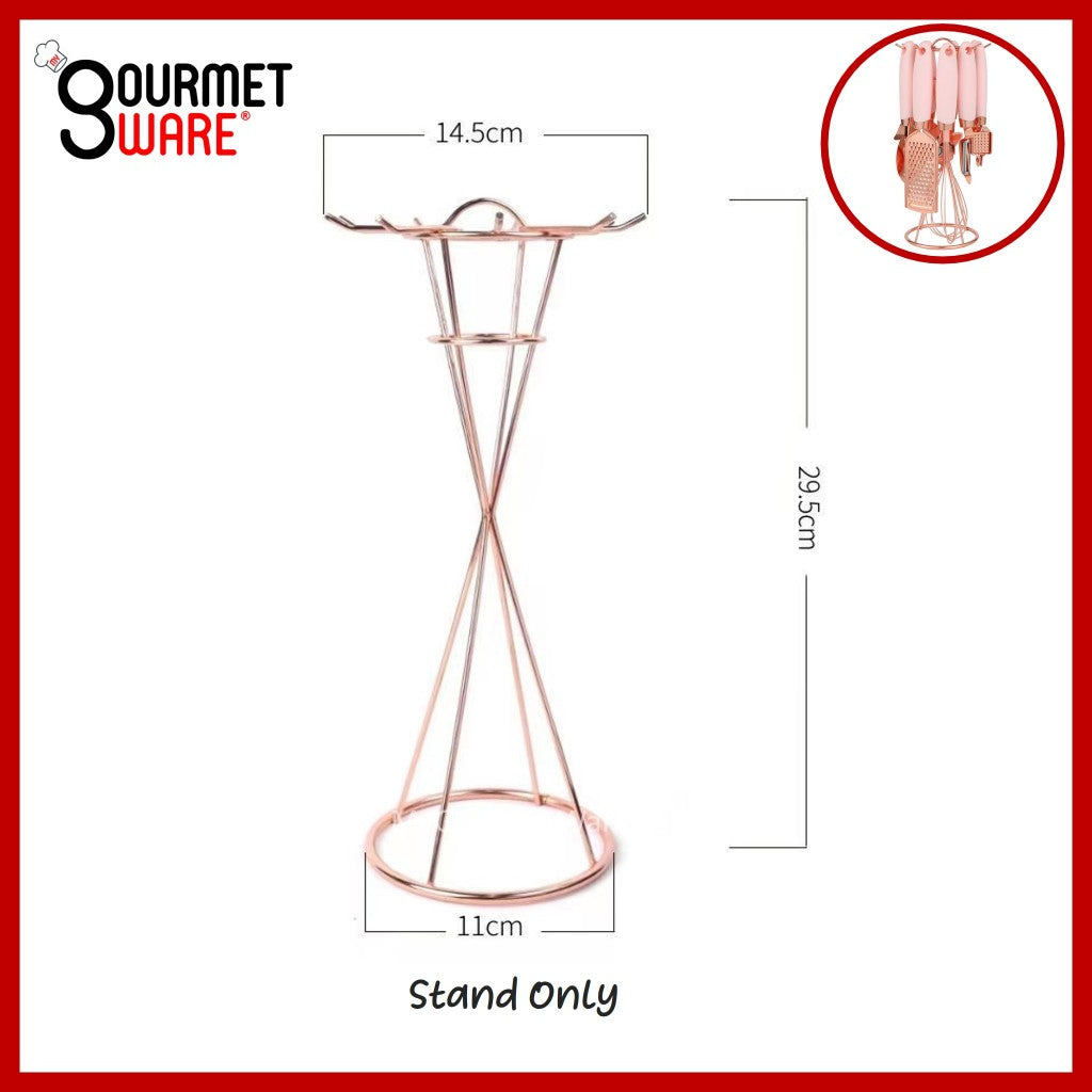 [SG Stock] Premium Rose Gold Kitchen Gadget Set Stainless Steel Utensils with Soft Grip Handles 7pc Set [Gourmet Ware]