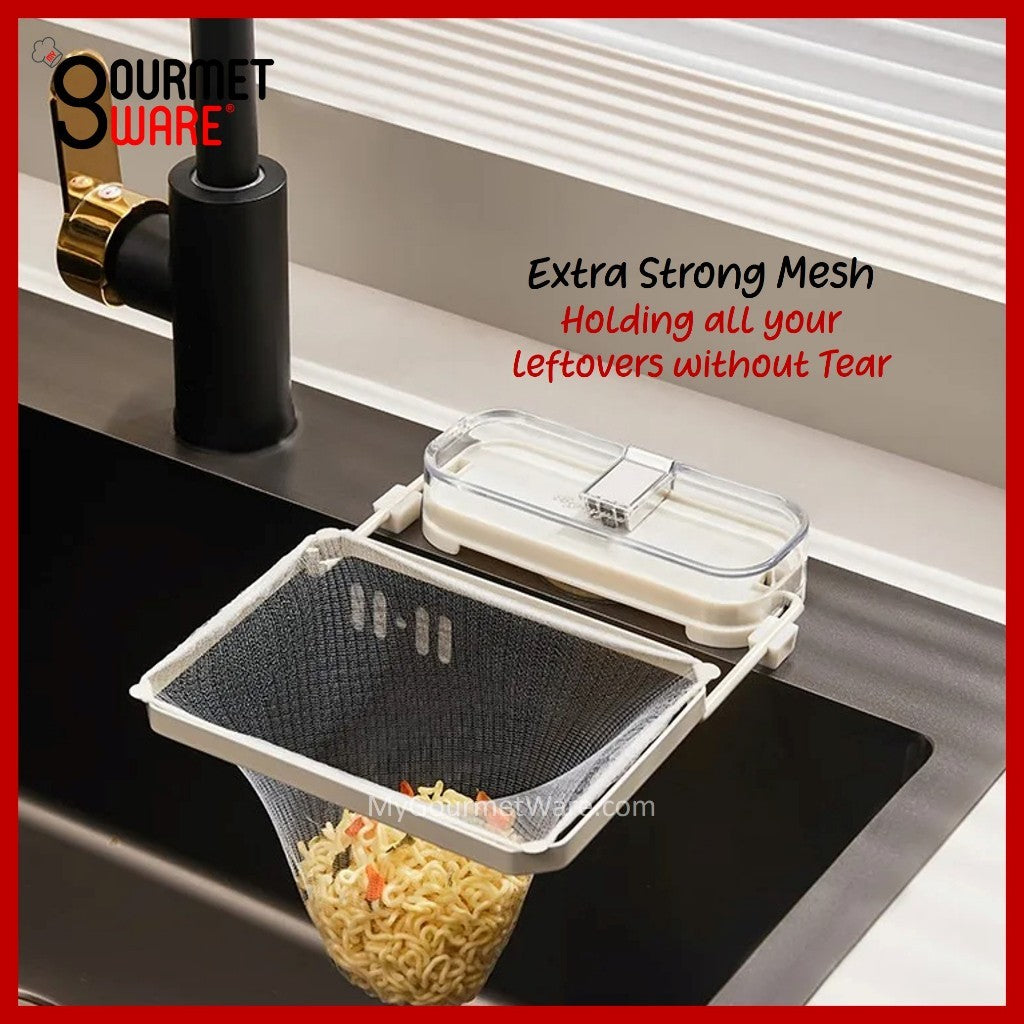 [SG Stock] Kitchen Sink Filter Drainage Rack with Disposable Filter Net Basket. Suction Type Anti Clog Sink Strainer