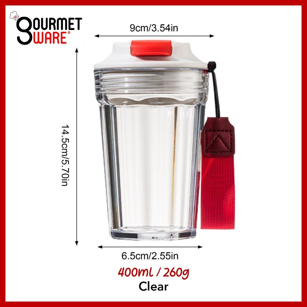 [SG Stock] 400ml 2 way Drinking Cup | Leak Proof Mug | Tritan Water Bottle Tumbler with sipping straw
