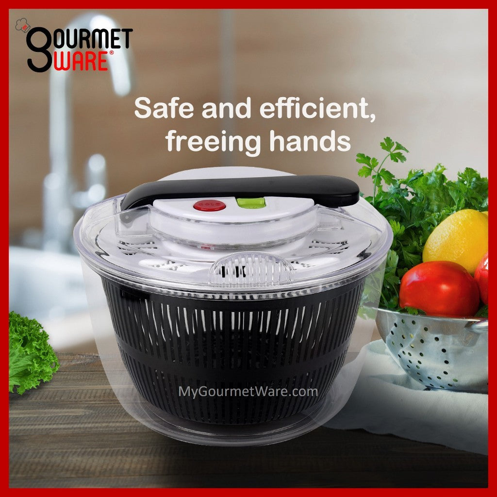 [SG Stock] 5L New Improved and with Thicker Walls | 4-in-1 Salad Spinner Bowl | Vegetable Dehydrator | Colander Strainer