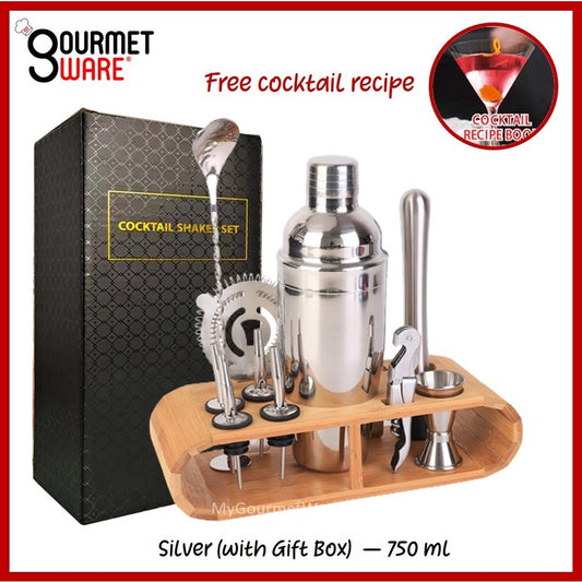 12pc Bartender Gift Box Set | Stainless Steel Cocktail Maker Shaker | Bartending Accessories